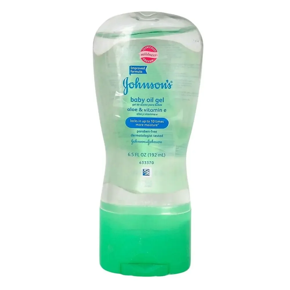 Johnson's Aloe Vitamin E Baby Oil Gel Mild 6.5 oz. Newborn Bath Moisturize NEW